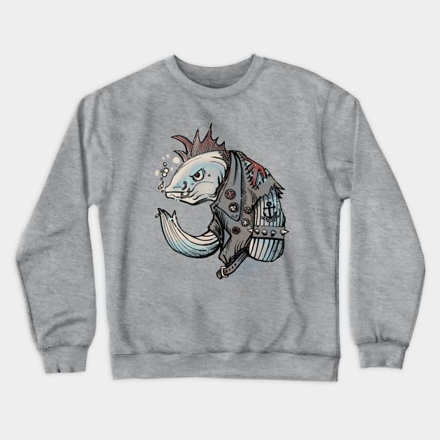 Punk fish Crewneck Sweatshirt by jonah block